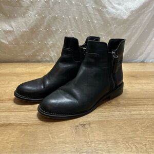 Franco Sarto Halford Leather Ankle Boot Side Zippered Bootie